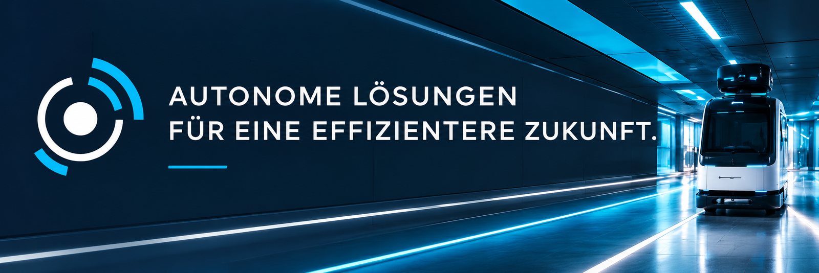 LENZ Robotik: Autonome Lösungen für eine effizientere Zukunft. Autonomer Roboter in einem hell beleuchteten Gang.